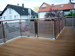 Edelstahl Balkon Geländer Alu Eloxiert Lochblech Balkon Geländer Mit Statik - Bild 1 von 3