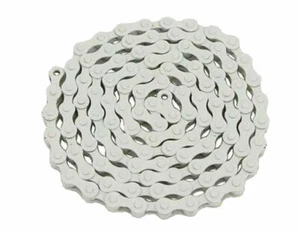 WHITE YBN Bicycle Single Speed Chain 1/2" x 1/8 x 112 Links Lowrider Cruiser  - Picture 1 of 1