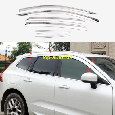 ABS Chrome Window Visor Vent Shades Sun Rain Guard 6pcs For Volvo XC60 2018-2019 - Изображение 1 из 4