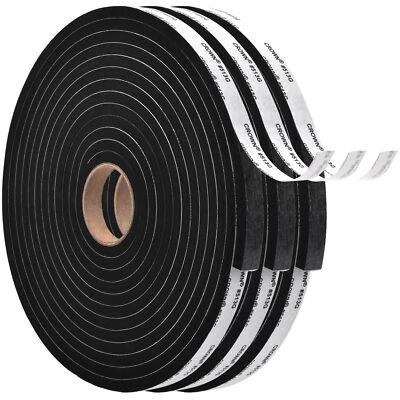 Weather Stripping Door Seal, 1/2 Inch Wide X 1/8 Inch Thick Adhesive Foam Tape - Image 1 of 4