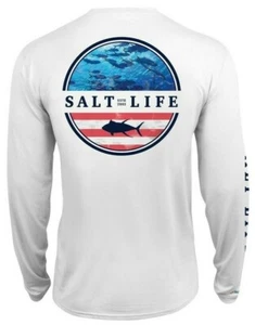 Camiseta para hombre Salt Life Respect SLX Performance Pocket L/S - 2XL/XL/Grande - Nueva con etiquetas - Imagen 1 de 4