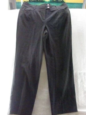 Pantalones de vestir Larry Levine elásticos para mujer 14 negros pierna recta suelta  Foto 1 de 4