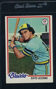 1978 Topps #595 Sixto Lezcano Brewers Signed Auto *48226