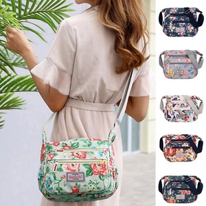 Nylon Floral Crossbody Bag For Women Travel Handbags With Adjustable Strap - Picture 1 of 23