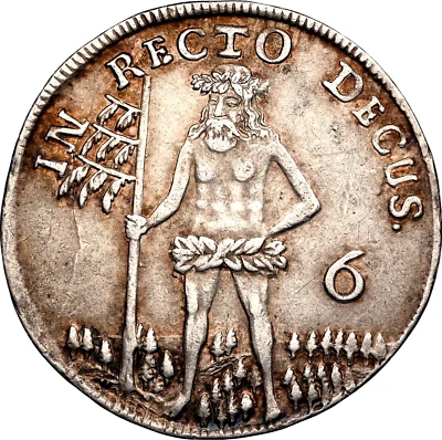 1700 German States Brunswick Luneberg 1/6 Taler 6 MG. NGC AU Details Germany - Image 1 of 3