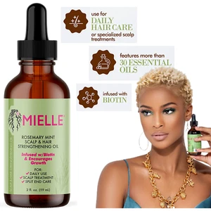 Aceite fortalecedor del cabello menta romero MIELLE | Pérdida de cabello/alopecia/calvicie | 59 ml - Imagen 1 de 9