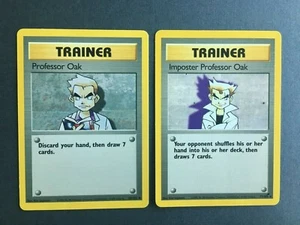 POKEMON TRAINER Imposter Professor Oak 73/102,Professor Oak 88/102 -RARE - Picture 1 of 7