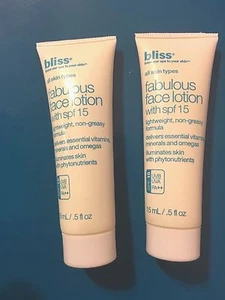 BLISS FABULOUS FACE LOTION WITH SPF 15 UVA/UVB PA++ LIGHTWEIGHT & ILLUMINATING! - Picture 1 of 4