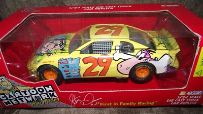 Racing Champions-NASCAR-1:24-Cartoon Network-Steve Grissom-#29-YELLOW-FLINTSTONE - Image 1 of 2