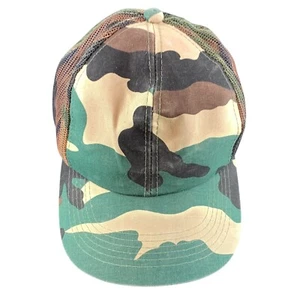 Vintage Blank Mesh Trucker YoungAn Snapback Green Camo Hat Cap - Picture 1 of 8