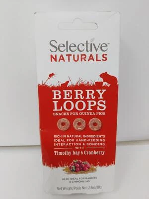 SUPREME PETFOODS Supreme Science Selective Berry Loops, Timothy Hay & Cranberry, Guinea Pigs, 2.8