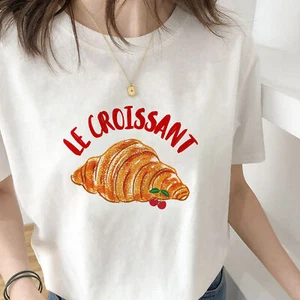 Le Croissant T-shirt French Pastry Tee Bakery Lover Shirt Foodie Graphic Top - Picture 1 of 25
