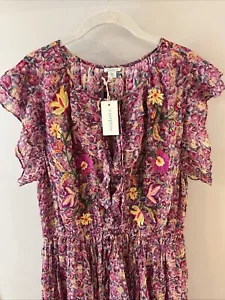NWT Sundance Catalog Pink Tiered Floral “Eden Embroidered Dress” Size XL $298 - Picture 1 of 7
