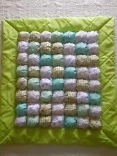 Handmade bubble biscuit puff patchwork nursery quilt playmat - 6 pretty colours