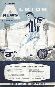 WEST BROMWICH ALBION v SHEFFIELD UNITED ~ 18 NOVEMBER 1961 - Picture 1 of 1