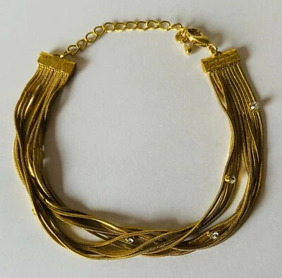 Armband vergoldet,Simulierte diamanten, ca. 26 cm lang, guter Zustand.⭐️⭐️⭐️⭐️⭐️ - Bild 1 von 2