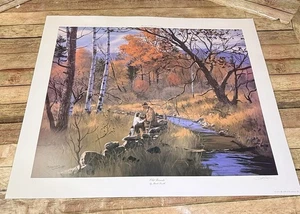 Brett Smith Old Friends 536/825 S/N Lithograph 29x24 Hunting Dog and Hunter NRA - Picture 1 of 6