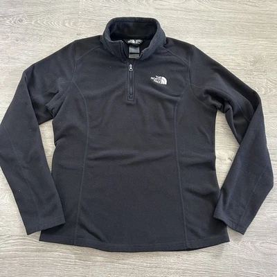 The North Face Womens Medium Black Pullover Fleece 1/4 Quarter Zip Light Weight - Image 1 of 4