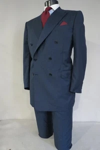 Damaged Recent Ermenegildo Zegna "Milano" Multiseason double breasted suit 46 R - Picture 1 of 24