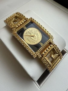 [Selten] Funktionierende Gianni Versace Medusa Gold Armbanduhr - Bild 1 von 12