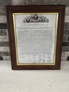 Vintage Declaration Of Independence In Frame - Picture 1 of 9
