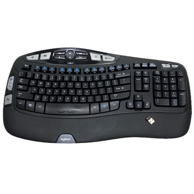 Teclado ergonómico inalámbrico Logitech K350 con dongle Foto 1 de 4