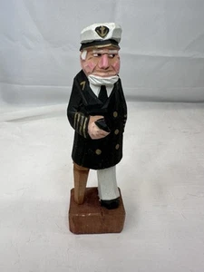 Vintage handgeschnitzt Holz Seekapitän Zapfen Bein Matrose Maritim Dekor Retro 80er - Bild 1 von 7
