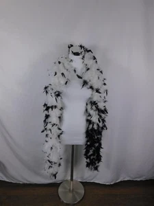 Feather Boa Womens One Size Black White Costume Accessory Flapper 20s Gatsby - Picture 1 of 10