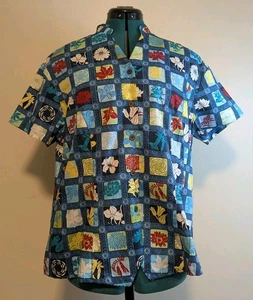 Vintage Tori Richard Hawaiihemd Damen Polynesian Print Kokosnuss Knöpfe  - Bild 1 von 8