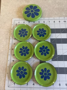 6 Posavasos de laca vintage Midcentury MCM Groovy Flower Power años 60 70 - Imagen 1 de 4