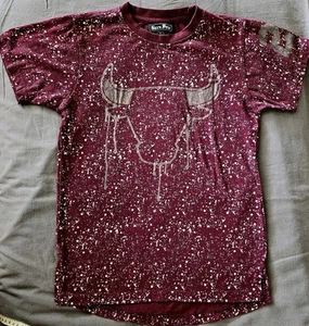 Bare Fox Chicago Bulls T-Shirt Boys Sz M 10-12 Paint Splatter No. 23 Jordan Red - Picture 1 of 6