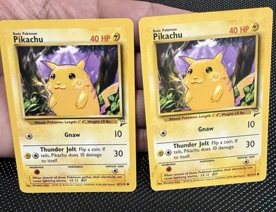 2x Pikachu 58/102 NM Near Mint Yellow Cheeks Base Set Non-Holo Pokemon Card - Image 1 of 2