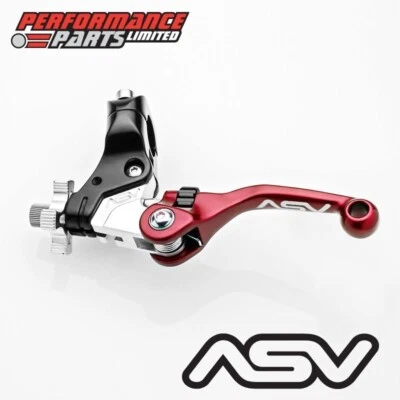 ASV F4 Red Short Clutch Lever with Standard Perch for Kawasaki KX250 1999 - Imagem 1 de 4