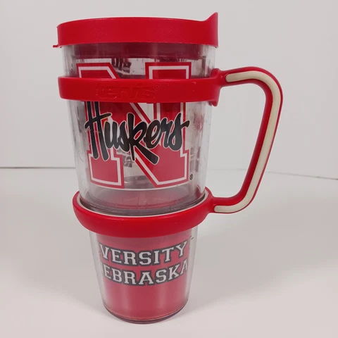 Tervis University of Nebraska Huskers 24 oz Plastic Tumbler Cup w/ Lid & Handle Cover