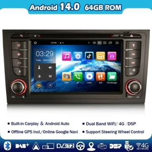 8 Kern Android 14 DAB+Navi DVD Autoradio für Audi A6 S6 RS6 Allroad WIFI Carplay - Bild 1 von 15