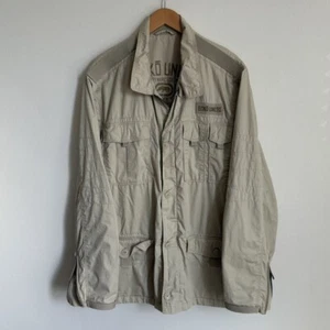 Ecko Unltd Men Beige Utility Jacket Military Style Zip Cuffs - Size XL - Picture 1 of 16