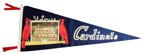 Vintage 1960 St. Louis Cardinals 30x12 Felt Pennant with Team Photo 176859 Cover