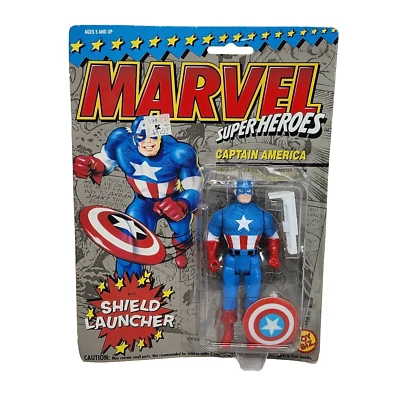 FIGURA DE COLECCIÓN 1993 TOY BIZ MARVEL SUPER HEROES CAPTIAN AMERICA NUEVA EN PAQUETE Foto 1 de 4