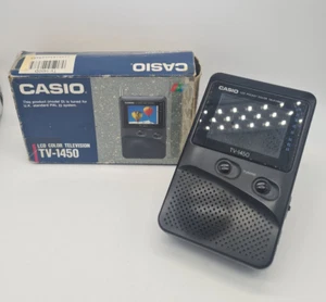 Casio TV-1450 LCD Pocket Colour Television UHF PAL UK Portable With Box - Foto 1 di 12