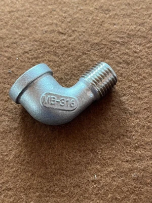 STREET  ELBOW, 90 Degree,  1/4," Class 150, 316 Stainless Steel Fitting - Image 1 of 3