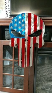 metal American Flag punisher skull steel plasma cut Durable/Outdoor USA made  - Picture 1 of 3