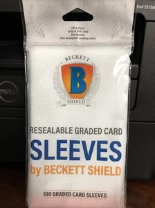 Beckett Shield Resealable Graded Card Sleeves 1 Pack of 100 Sleeves - Zdjęcie 1 z 3