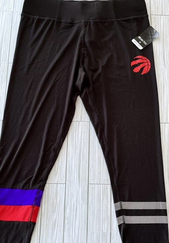 Ultra Game NBA Leggings Toronto Raptors Size XL Black High Rise Yoga Pants Cover