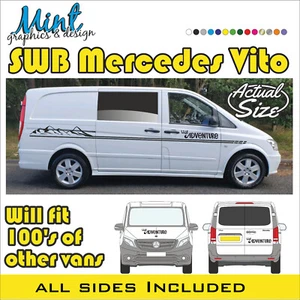 SWB Mercedes Vito Camper Wohnmobil Streifen Aufkleber Sticker Van Grafik 068 - Bild 1 von 4