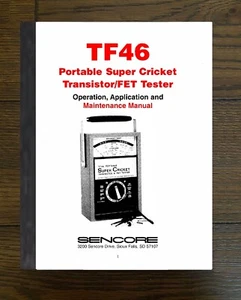 Operation and Maintenance Manual Fits Sencore TF-46 Cricket Schematic - Picture 1 of 8