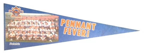 Vintage 1986 New York Mets 9x24 Felt Pennant with Team Photo 176861 Cover