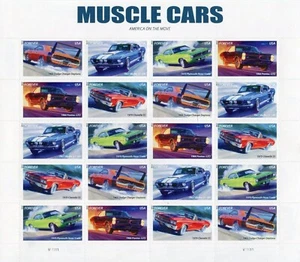SFSTAMPS US Scott 4743-4747 Muscle Cars Bogen mit 20 Forever Briefmarken postfrisch 2013 - Bild 1 von 1