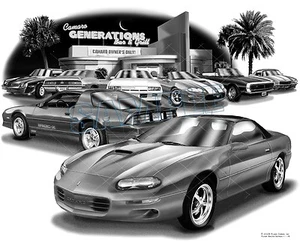 CAMARO 2000 GENERATIONS MUSCLE CAR AUTO ART PRINT #1116 **FREE USA SHIPPING** - Picture 1 of 1