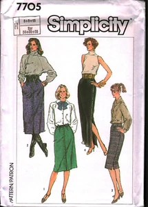 7705 Vintage Simplicity SEWING Pattern 1980s Misses Straight Skirt UNCUT OOP 10 - Picture 1 of 2