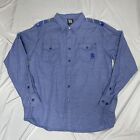Enyce Shirt Sean Combs Button Up Long Sleeve 100% Cotton Blue Men's Sz. Xl